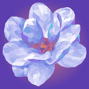 Low Poly-stijlillustratie, bloemen, retro-gamestijl