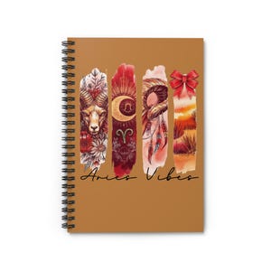 Aries Vibes Spiral Notebook - Ruled Line, Astrological Stationery, Zodiac Gifts, Journal for Aries, Cute Note-taking, Art Supplies