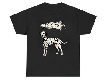 Camiseta com estampa de cachorro dálmata, arte de cachorro malhado, camiseta para amantes de animais de estimação.