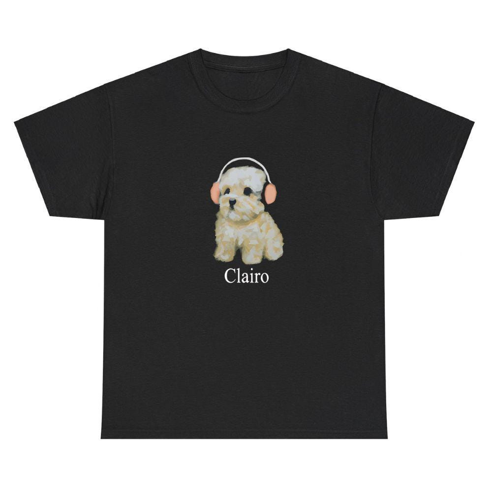 Clairo Dog Pup Headphones Shirt , Funny Indie Music Meme Tee ,Cute Aesthetic Clairo Dog  Shirt, cute dog shirt, dog lover shirts