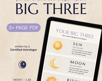 Big 3 Astrology Report | Sun, Moon, and Rising | Personalized PDF by Certified Astrologer
