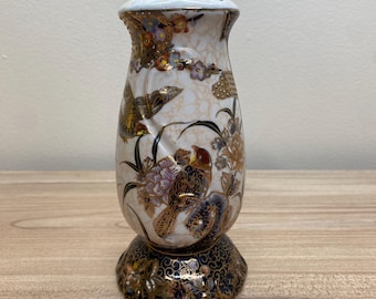 porte-épingles à chapeau Satsuma vintage | Vase japonais peint à la main, vermeil