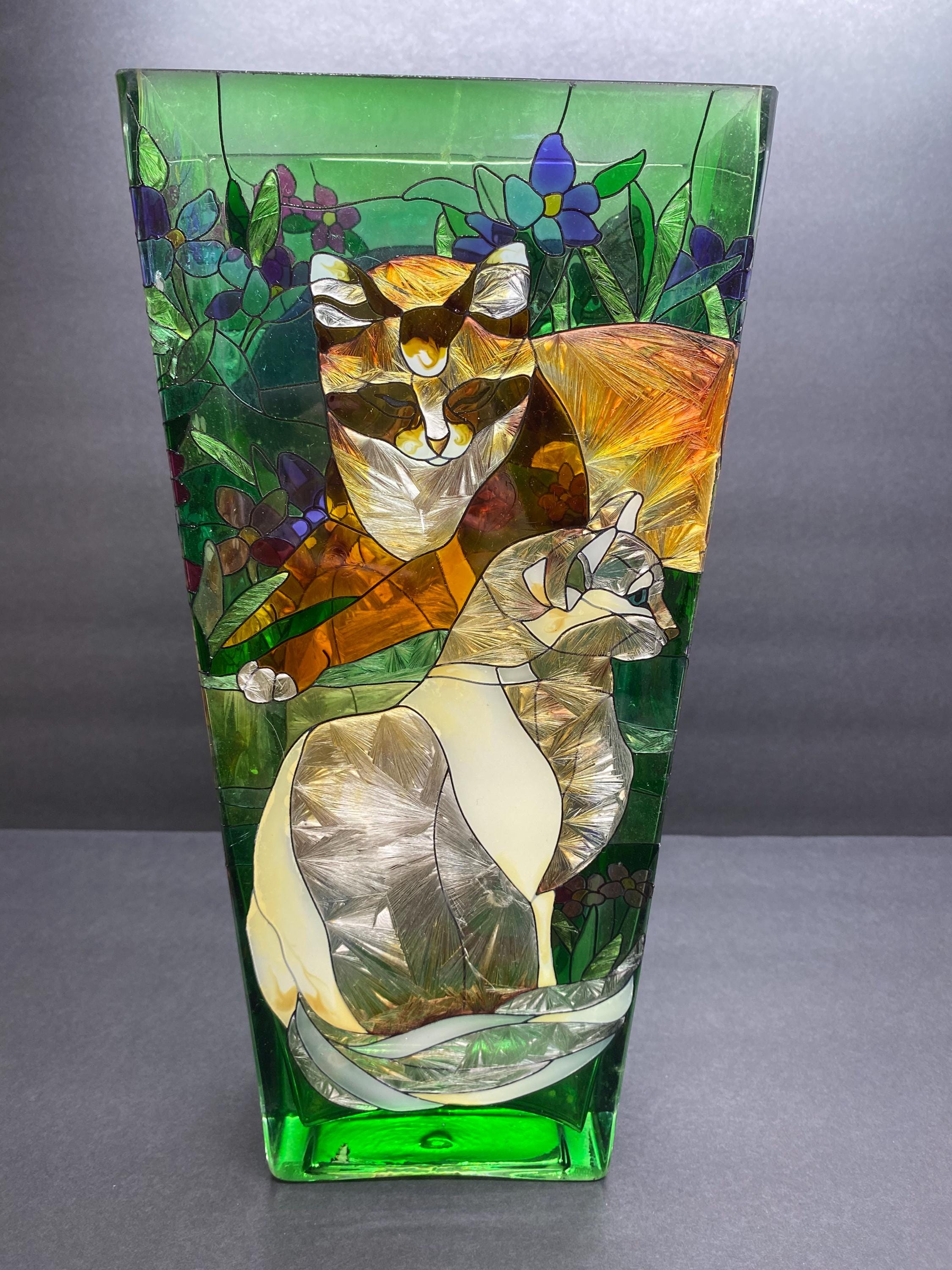 Joan Baker Stained Glass Cats - Etsy