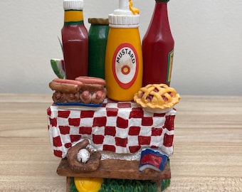 Vintage Boston Warehouse “Spreader House” Picnic Condiment Set | 4-Piece Spreader Holder | 1990s