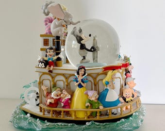 Disney Mickey's 75th Musical Snow Globe, Vintage 2003 Collectible Steamboat Mickey Mouse March Figurine Decor