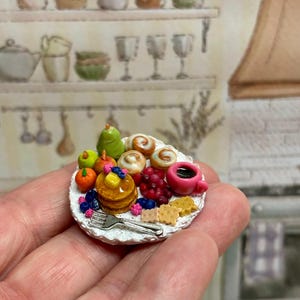 1:12 Scale Miniature Dollhouse Food, Mini Charcuterie Board, Mini Food Tray, Polymer Clay Food