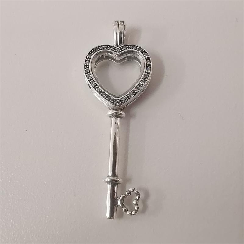 Pandora Floating Heart Locket Key Necklace Hinge Box