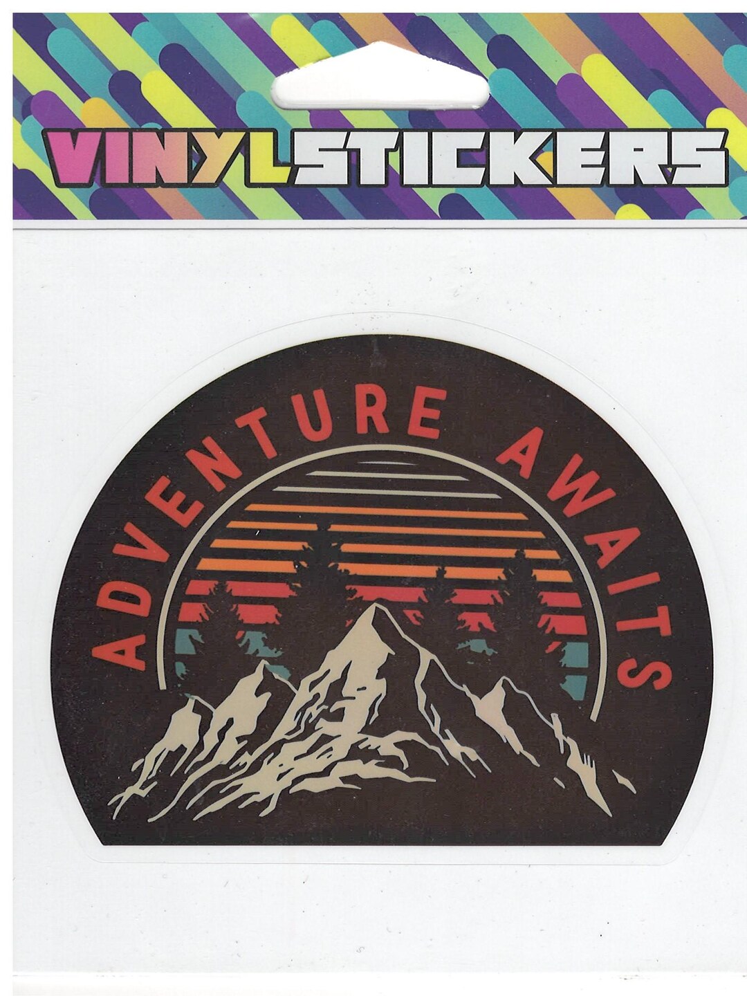 Adventure Awaits Mountain Vinyl Sticker: Weather Resistant Nature Decal ...