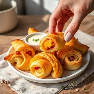 Bacon & Cheese Puff Pastry Twists Recipe Card | Printable Appetizer Recipe | Party Snack | No Bake PDF | Instant Download