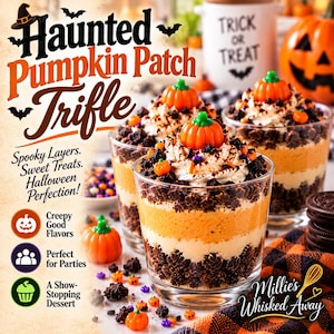 Receta de postre de Halloween con temática de calabazas embrujadas / Vasitos de postre de Halloween fáciles sin horno
