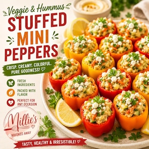 Veggie and Hummus Stuffed Mini Peppers Recipe - Healthy & Tasty