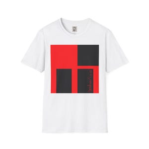 Red Chair Graphic Unisex T-Shirt, Abstract Art Tee, Vintage Style Shirt, Retro Top, Modern Fashion Apparel