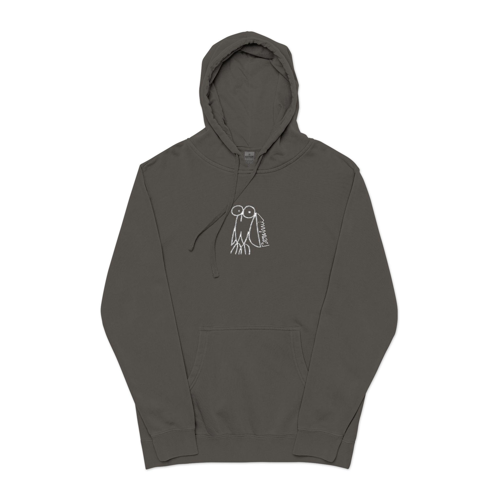 Hand-Drawn Owl Illustration Hoodie | Embroidered Chest Design