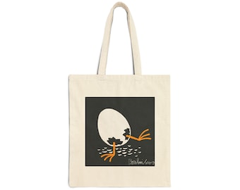 Bird Tote Bag: Eco-Friendly Cotton Canvas Shopping Bag