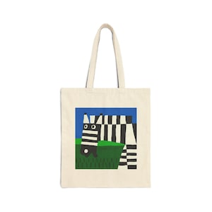 Sac fourre-tout fantaisiste zèbre, sac de courses écologique, cadeau pour les amoureux des animaux, sac en toile réutilisable, joli cabas de plage