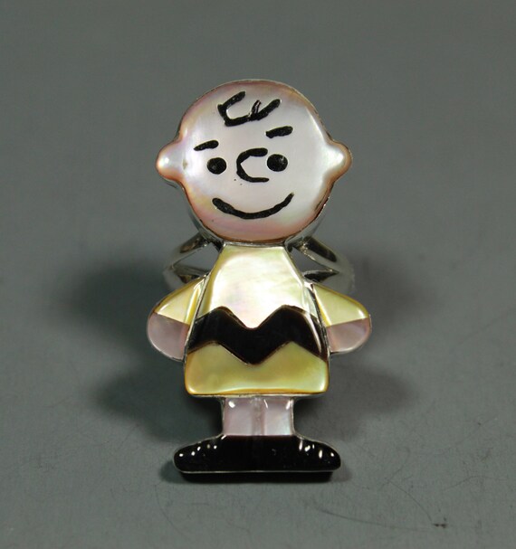 Charlie Brown Ring Paula Leekity Stone Shell Zuni