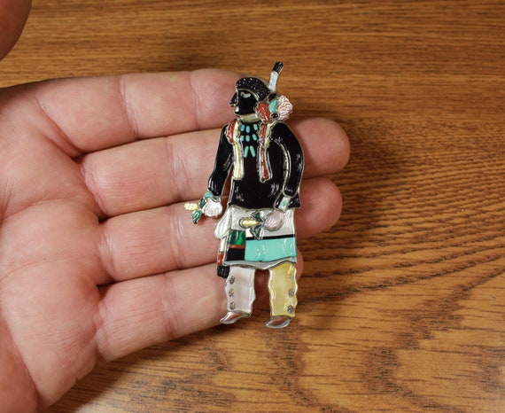 Zuni Ya Ana Kachina Inlay Pendant Pin Andrea Lonjose Etsy