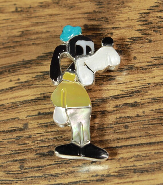 Zuni GOOFY Pin Pendant Paula Leekity inlay Zunitoo
