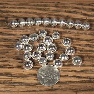 50 Sterling Silver 7mm Bench Made Beads Raised Seam Lot of 50
