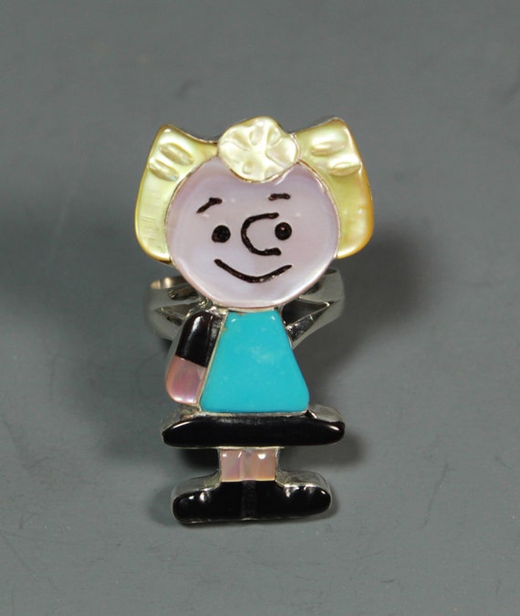 Sally Brown Ring Paula Leekity Stone Shell Zuni in