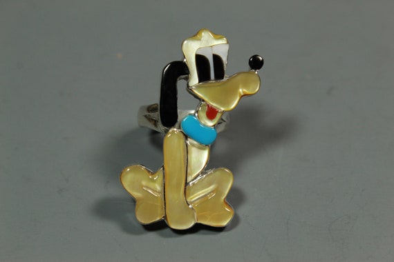 Pluto Ring Paula Leekity Stone Shell Zuni inlay Zu