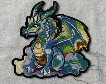 Fantasie draak borduurwerk ontwerpen | Digitaal machineborduurpatroon | Direct downloaden | 5 maten en 6 formaten