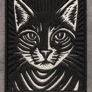 Cat Portrait Embroidery Design – Realistic Cat Face Machine Embroidery Pattern, Digital Download, Multiple Sizes, Embroidery Machine File