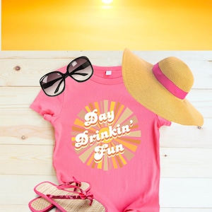 Day Drinkin T-Shirt Comfort Colors Funny Retro Vintage Graphic Tee for Women Men, Summer Brunch Shirt, 70s Style Drinking Tee, Lake Days