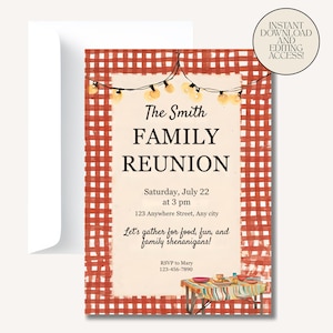 Family Reunion Invitation, Family Reunion Invitation Template, Family Gathering Electronic or Printable Invite, Invite, Instant Download