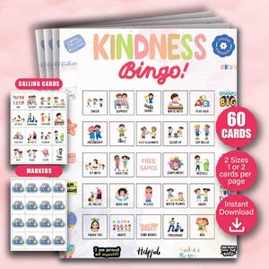 Kindness Bingo Cards, Acts of Kindness Bingo, Kindness Activities for Kids, Random Acts of Kindness Ideas, Kid&#39;s Kindness Challenges