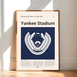 NY Yankees Poster, New York Yankee Stadium Print, Mid Century Modern Baseball Poster, Sport-Schlafzimmer-Poster, Minimalistische Büro-Wandkunst