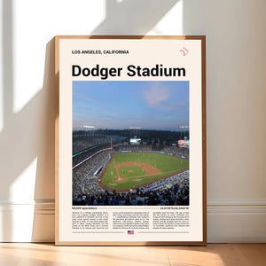 Dodger Stadium Poster, Los Angeles Dodgers Poster Print, MLB Stadium Poster, Sports Poster, Mid Century Modern, Baseball Fan Gift Print