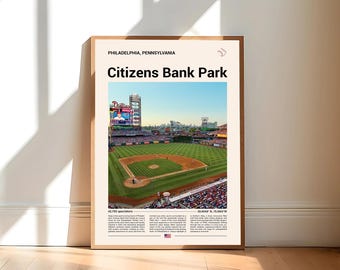 Citizens Bank Park Poster, Philadelphia Phillies Poster Print, MLB Stadium Poster, Sports Poster, Mid Century Modern, Baseball Fan Gift