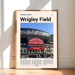 Wrigley Field Poster, Chicago Cubs Poster Print, MLB Stadium Poster, Sports Poster, Mid Century Modern, Baseball Fan Gift Print