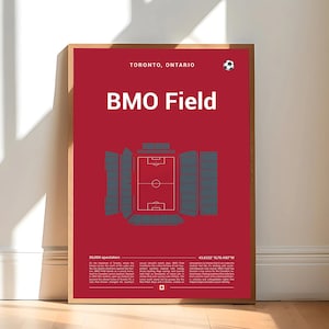 BMO Field Stadium, Toronto FC Poster, Soccer Print, Mid Century Modern Football Poster, Sports Bedroom Posters, Minimalist Office Wall Art