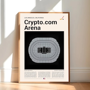 LA Kings Poster, Los Angeles Crypto Arena Stadium Print, Mid Century Modern Hockey Poster, Sports Bedroom Poster, Minimalist Office Wall Art