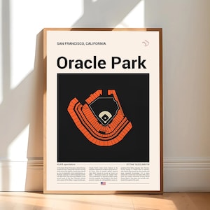 San Francisco Giants Poster, Orakel Park Stadion Druck, Mid Century Modern Baseball Poster, Sport Schlafzimmer Dekor, Minimalistische Büro Wandkunst