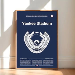NY Yankees Poster, New York Yankee Stadium Print, Mid Century Modern Baseball Poster, Sport-Schlafzimmer-Poster, Minimalistische Büro-Wandkunst