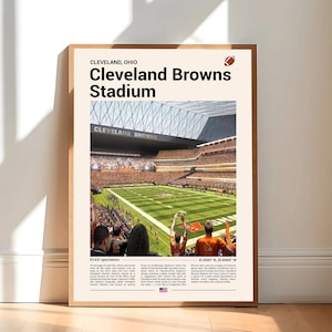 Cleveland Browns Stadium Poster, Cleveland Browns Poster Print, NFL Stadium Poster, Sports Poster, Mid Century Modern, Football Fan Gift