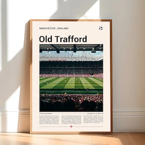 Old Trafford Print, Manchester United Gifts, Manchester United Art, Man United Gifts, Old Trafford Poster, Old Trafford Stadium, MUFC Gifts