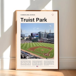 Truist Park Poster, Atlanta Braves Poster Print, MLB Stadium Poster, Sports Poster, Mid Century Modern, Baseball Fan Gift Print