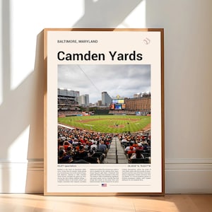 Camden Yards Poster, Baltimore Orioles Poster Print, MLB Stadium Poster, Sports Poster, Mid Century Modern, Baseball Fan Gift Print