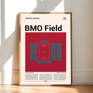 Toronto FC Poster, BMO Field Stadium Soccer Print, Mid Century Modern Football Poster, Sports Bedroom Posters, Minimalist Office Wall Art
