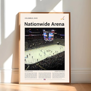Nationwide Arena Poster, Columbus Blue Jackets Poster Print, NHL Arena Poster, Sports Poster, Mid Century Modern, Hockey Fan Gift Print