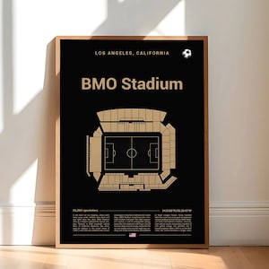 Los Angeles BMO Stadium, LAFC Poster, Soccer Print, Mid Century Modern Football Poster, Sports Bedroom Posters, Minimalist Office Wall Art