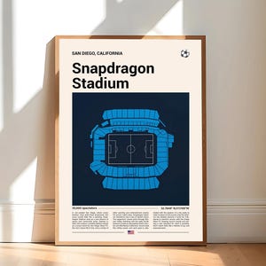 San Diego FC Poster, Snapdragon Stadium Print, Mid Century Modern Football Posters, Sports Bedroom Art, Minimalist Office Wall Art