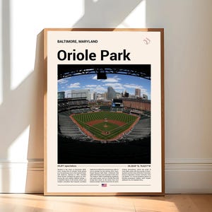 Oriole Park Poster, Baltimore Orioles Poster Print, MLB Stadium Poster, Sports Poster, Mid Century Modern, Baseball Fan Gift Print