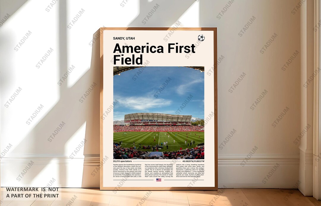 America First Field Poster, Football Stadium Print, Stadium Poster ...