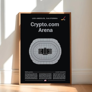 LA Kings Poster, Los Angeles Crypto Arena Stadium Print, Mid Century Modern Hockey Poster, Sports Bedroom Poster, Minimalist Office Wall Art