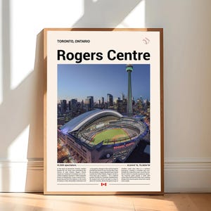Rogers Centre Poster, Toronto Blue Jays Poster Print, MLB Stadium Poster, Sports Poster, Mid Century Modern, Baseball Fan Gift Print